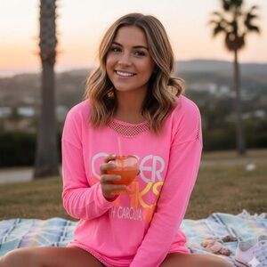 Ocean Drive Pink Graphic Sweatshirt
